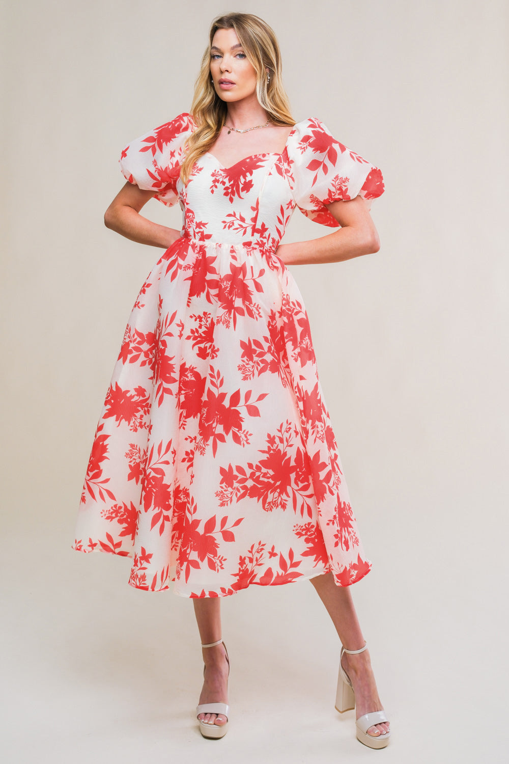SUCCESSFULLY CUTE WOVEN MIDI DRESS Flying Tomato