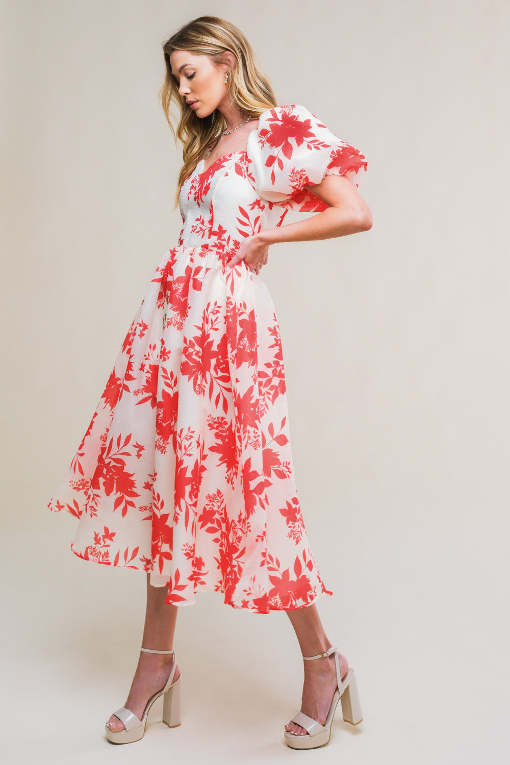 SUCCESSFULLY CUTE WOVEN MIDI DRESS Flying Tomato