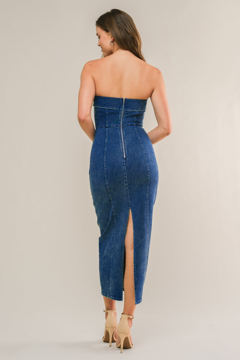 ENDLESS SUNSETS DENIM MIDI DRESS Flying Tomato