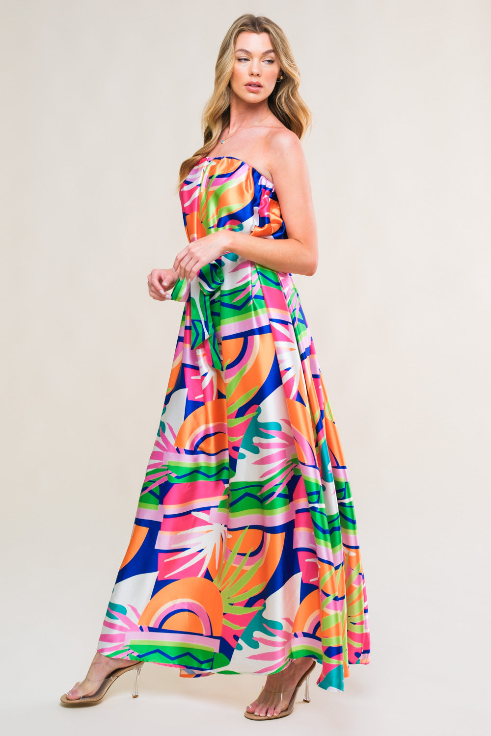 SUMMERY INCLINATION WOVEN MIDI DRESS Flying Tomato