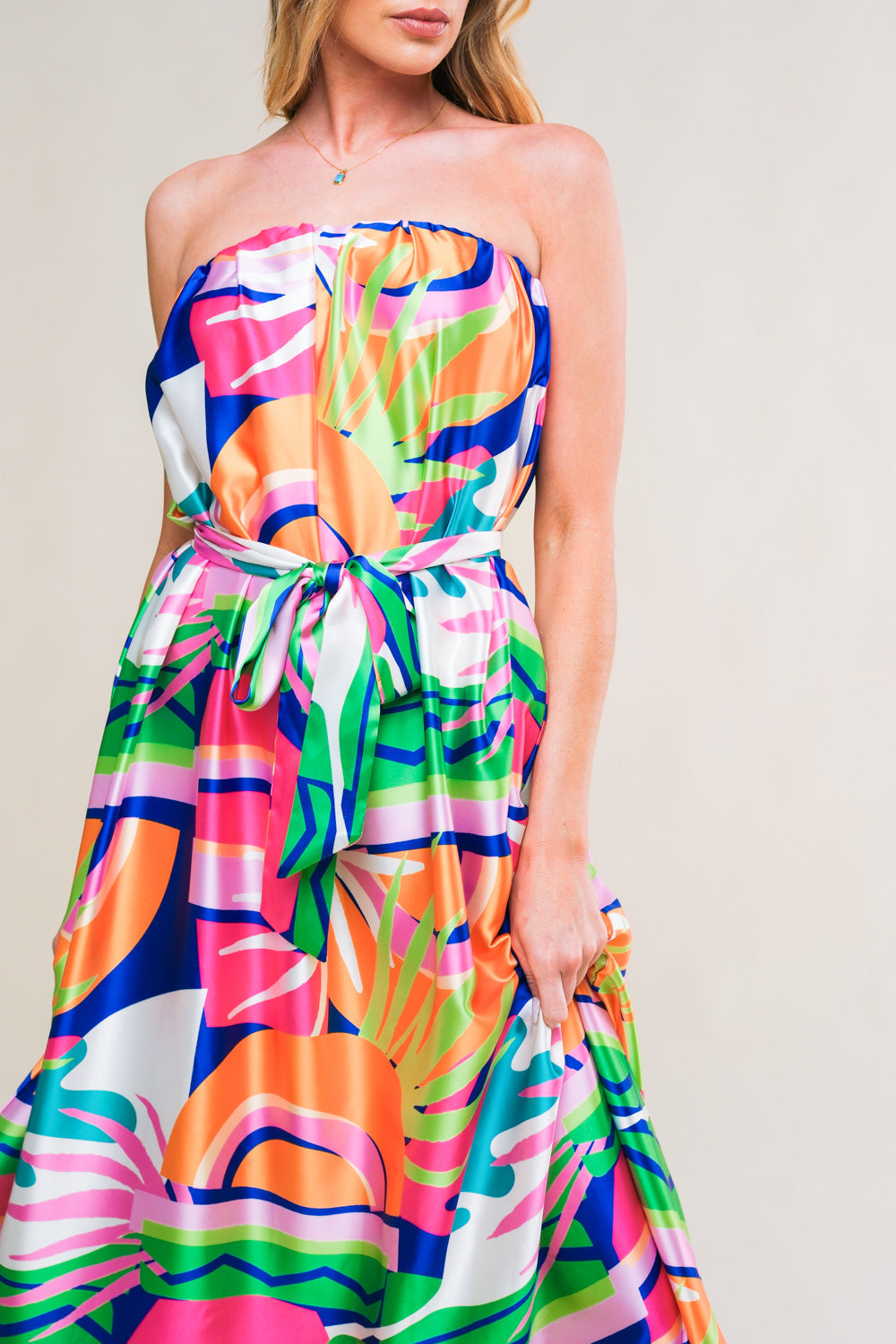 SUMMERY INCLINATION WOVEN MIDI DRESS Flying Tomato