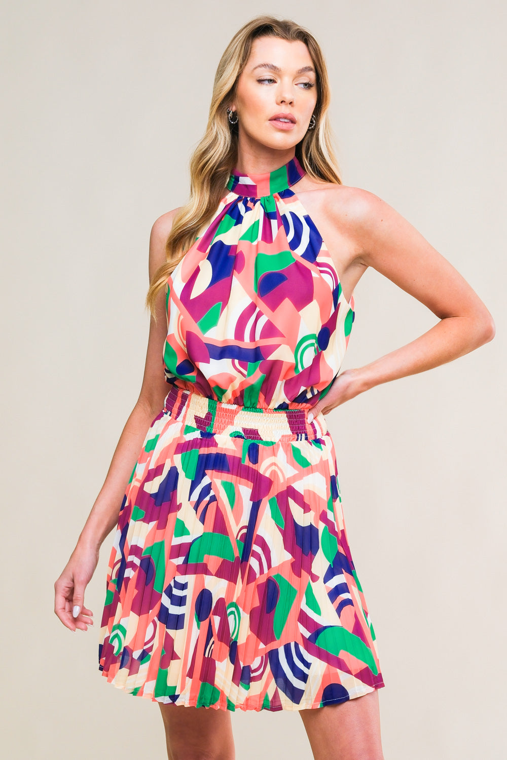 SWEETLY ELEVATED WOVEN MINI DRESS Flying Tomato