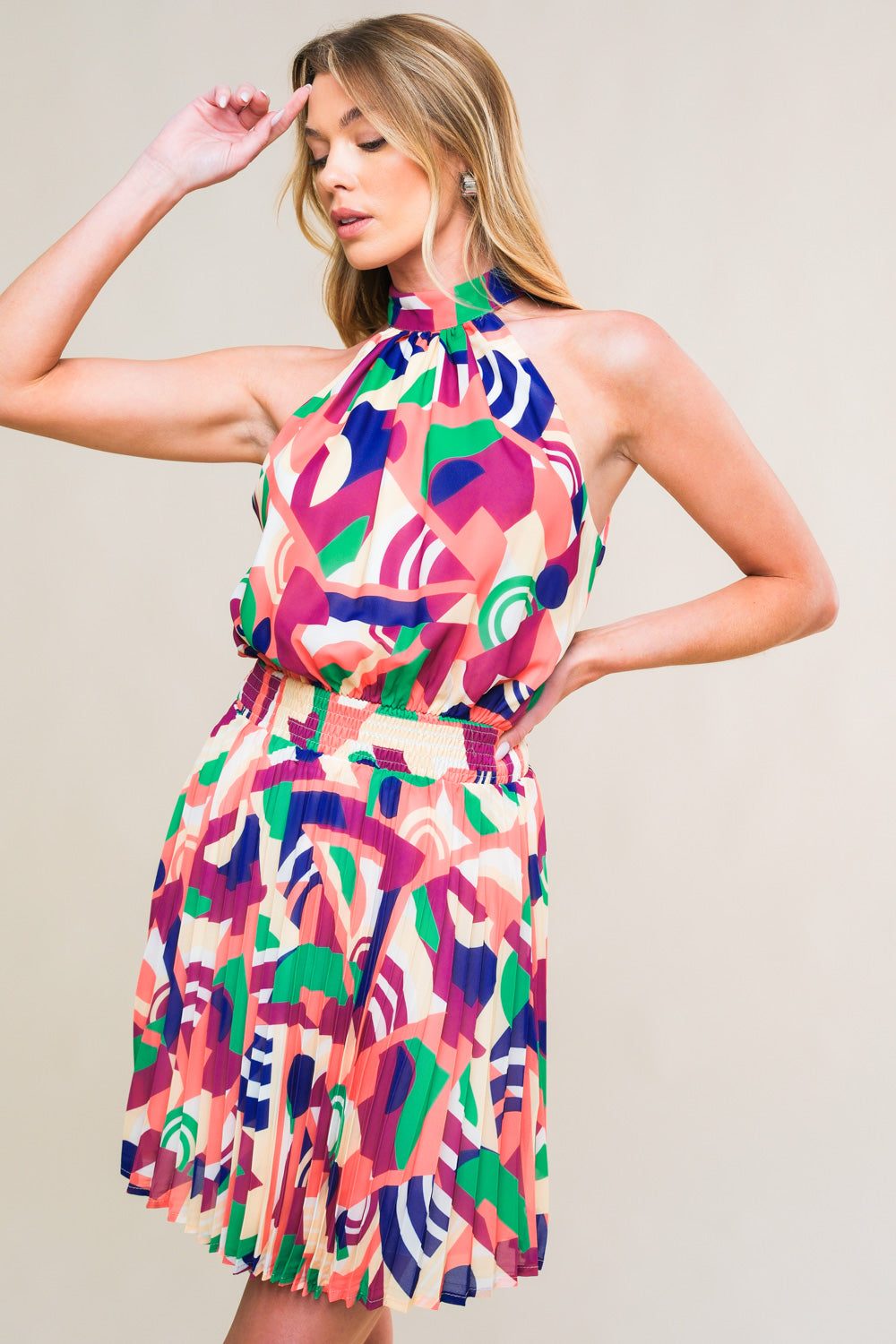 SWEETLY ELEVATED WOVEN MINI DRESS Flying Tomato