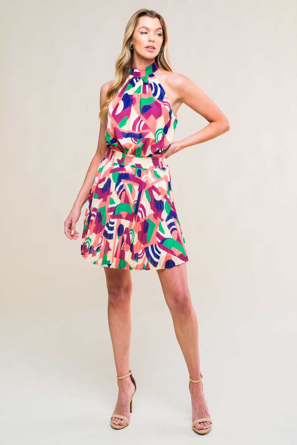 SWEETLY ELEVATED WOVEN MINI DRESS Flying Tomato