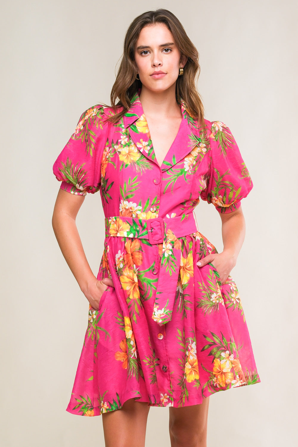 REMARKABLE ENTRANCE WOVEN MINI DRESS Flying Tomato