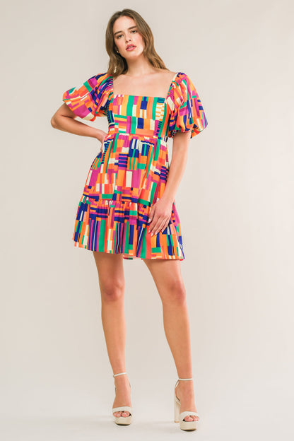 LOVE WITHOUT LIMITS WOVEN MINI DRESS