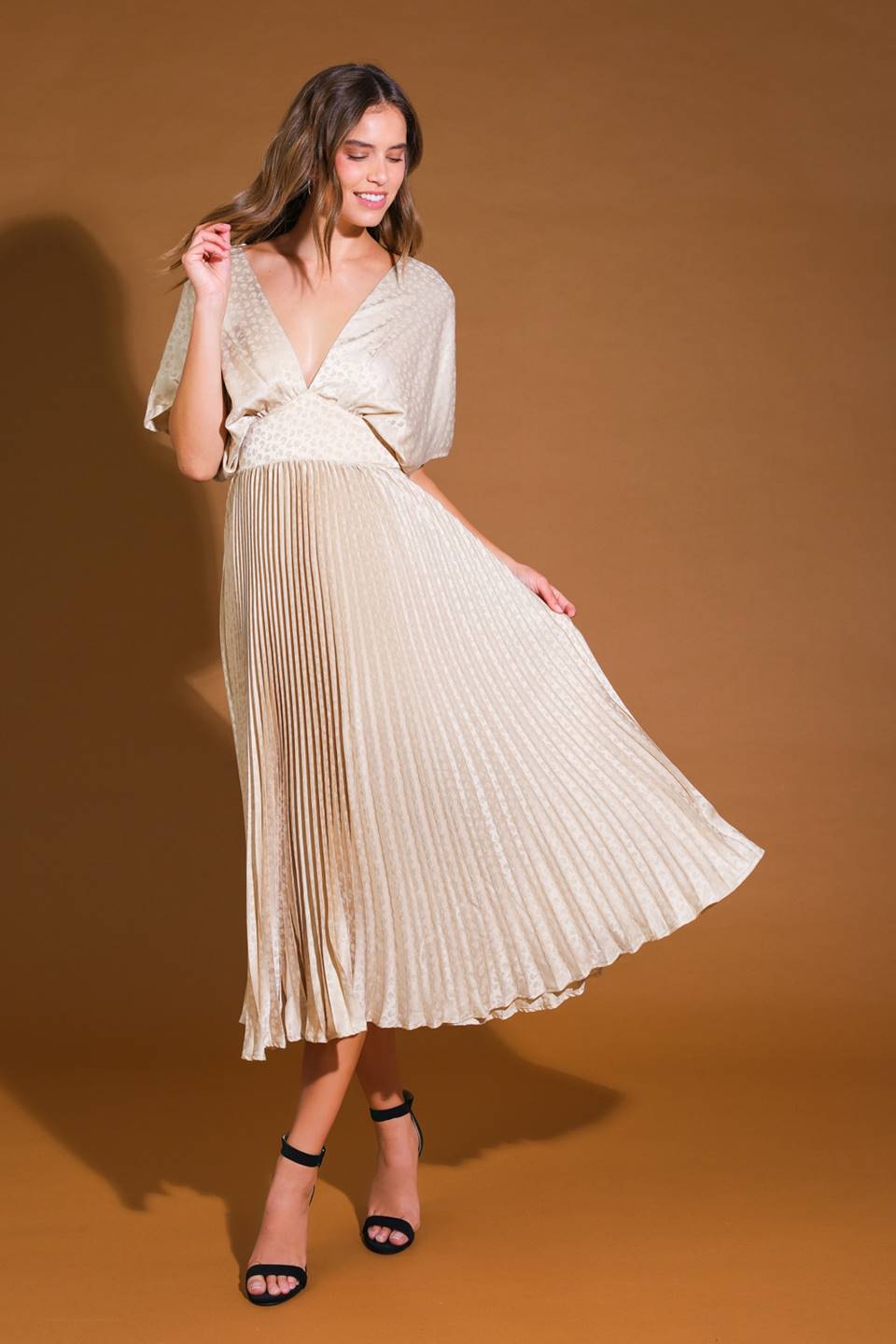 COWGIRL REPEAT SATIN MIDI DRESS Flying Tomato