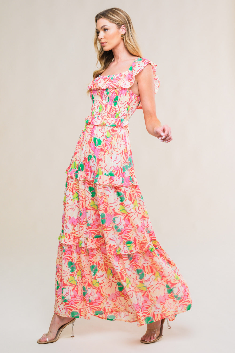 RELAXED CHARM WOVEN MIDI DRESS Flying Tomato