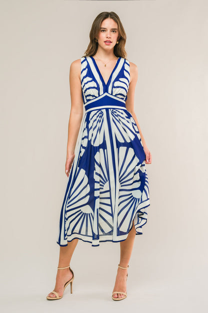 COAST IS CALLING WOVEN MIDI DRESS