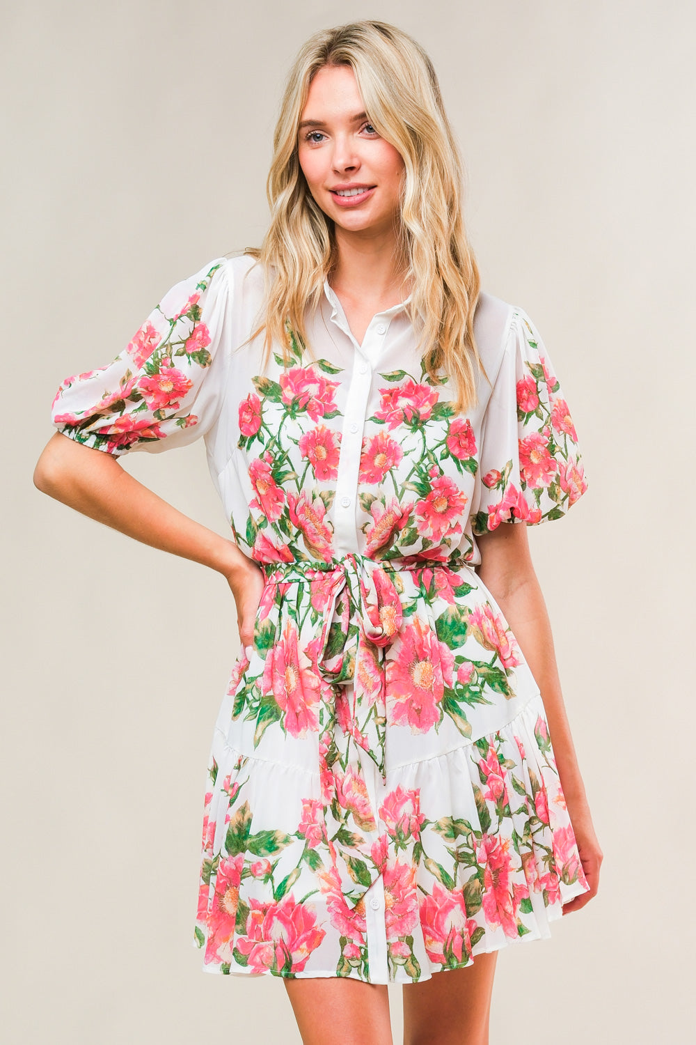 FEEL THE BEAT WOVEN MINI DRESS Flying Tomato