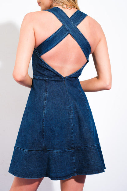 EASYGOING DAYS DENIM MINI DRESS