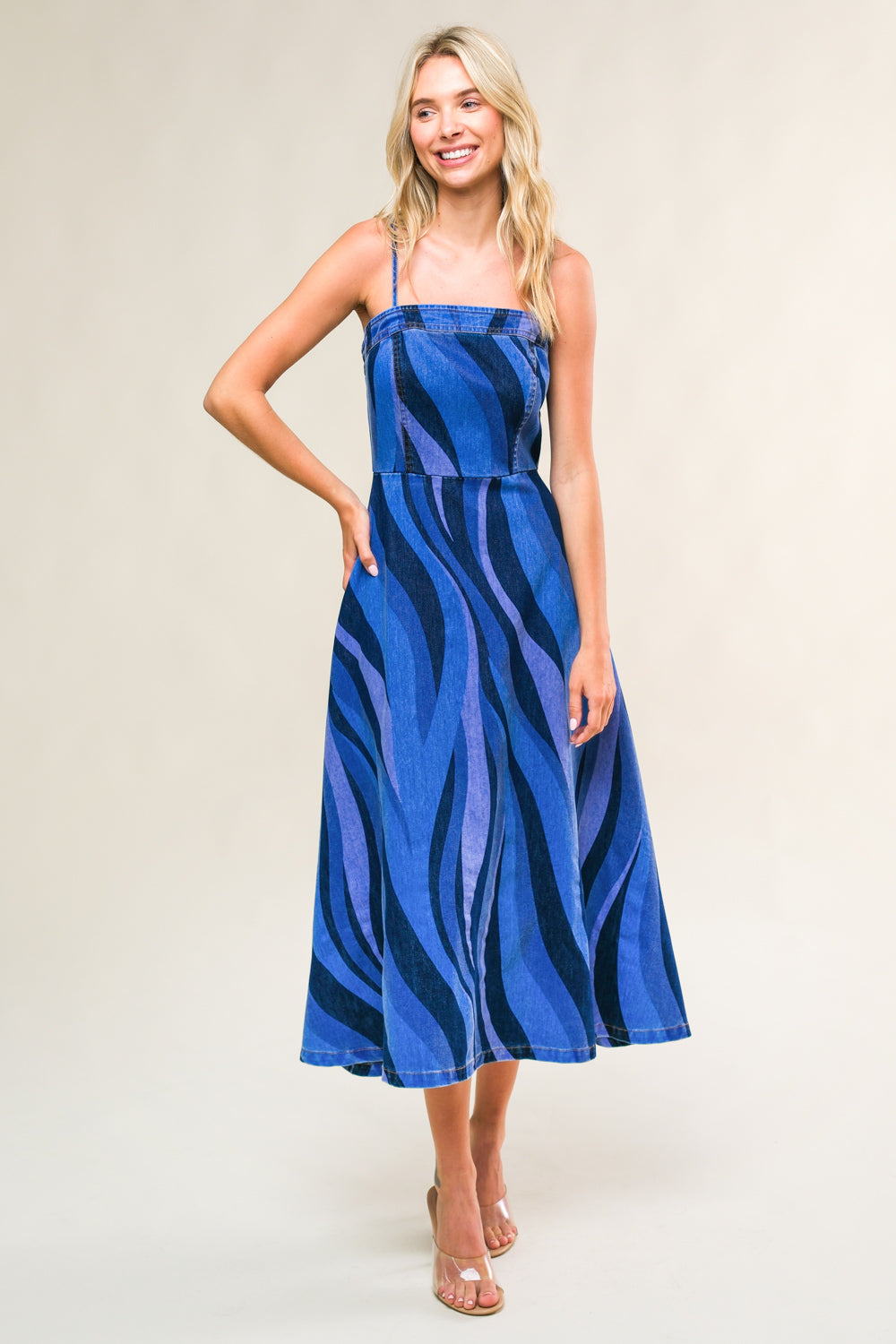 PATRIOTIC PRINCESS DENIM MIDI DRESS Flying Tomato