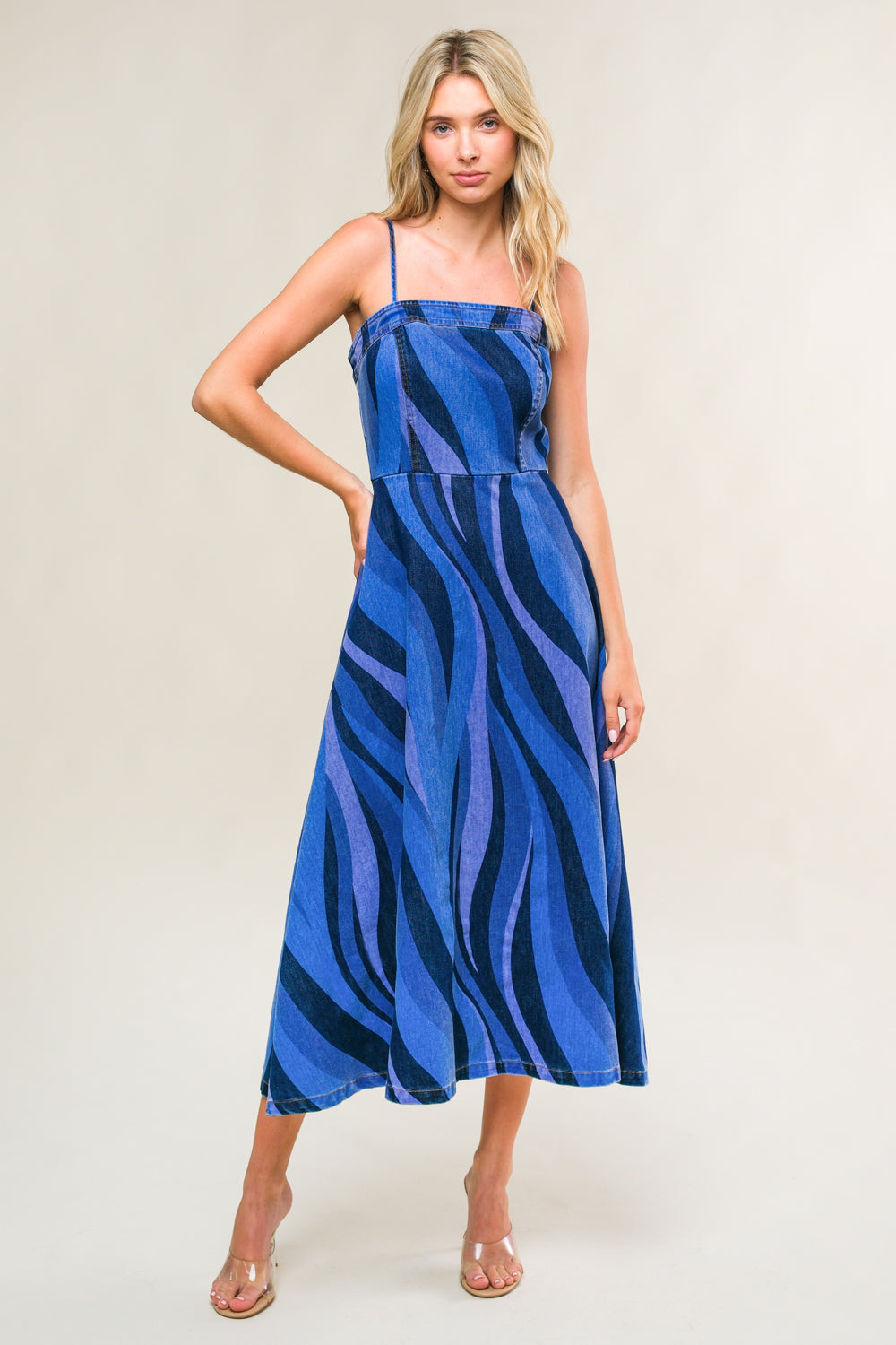 PATRIOTIC PRINCESS DENIM MIDI DRESS