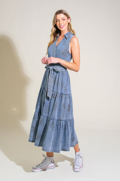 LIFE’S PATHWAYS DENIM SHIRT DRESS