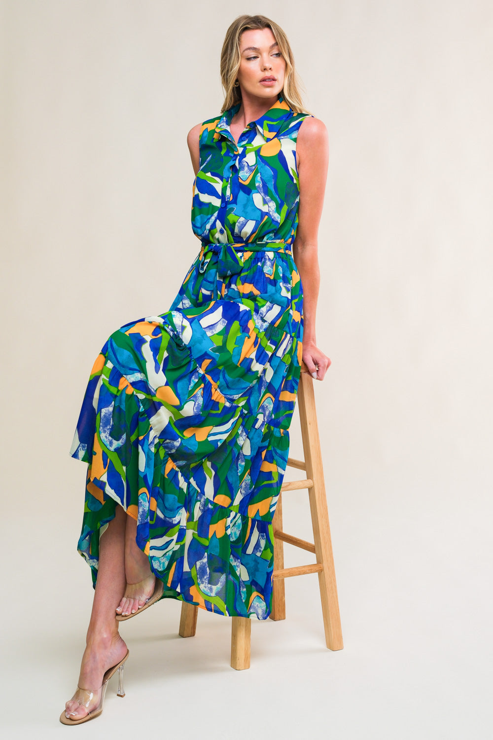 PRISTINE CHICNESS WOVEN MIDI DRESS Flying Tomato