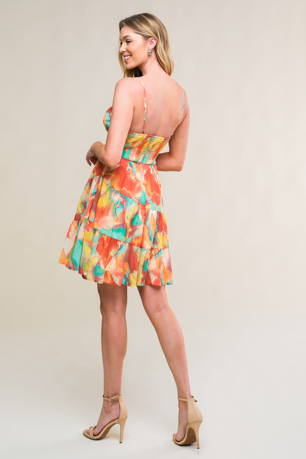 MAJESTIC ENERGY WOVEN MINI DRESS Flying Tomato