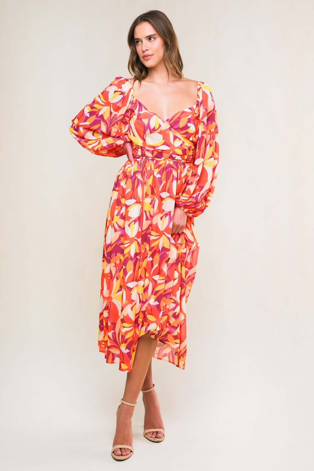 AMAZING EVENING WOVEN MIDI DRESS Flying Tomato