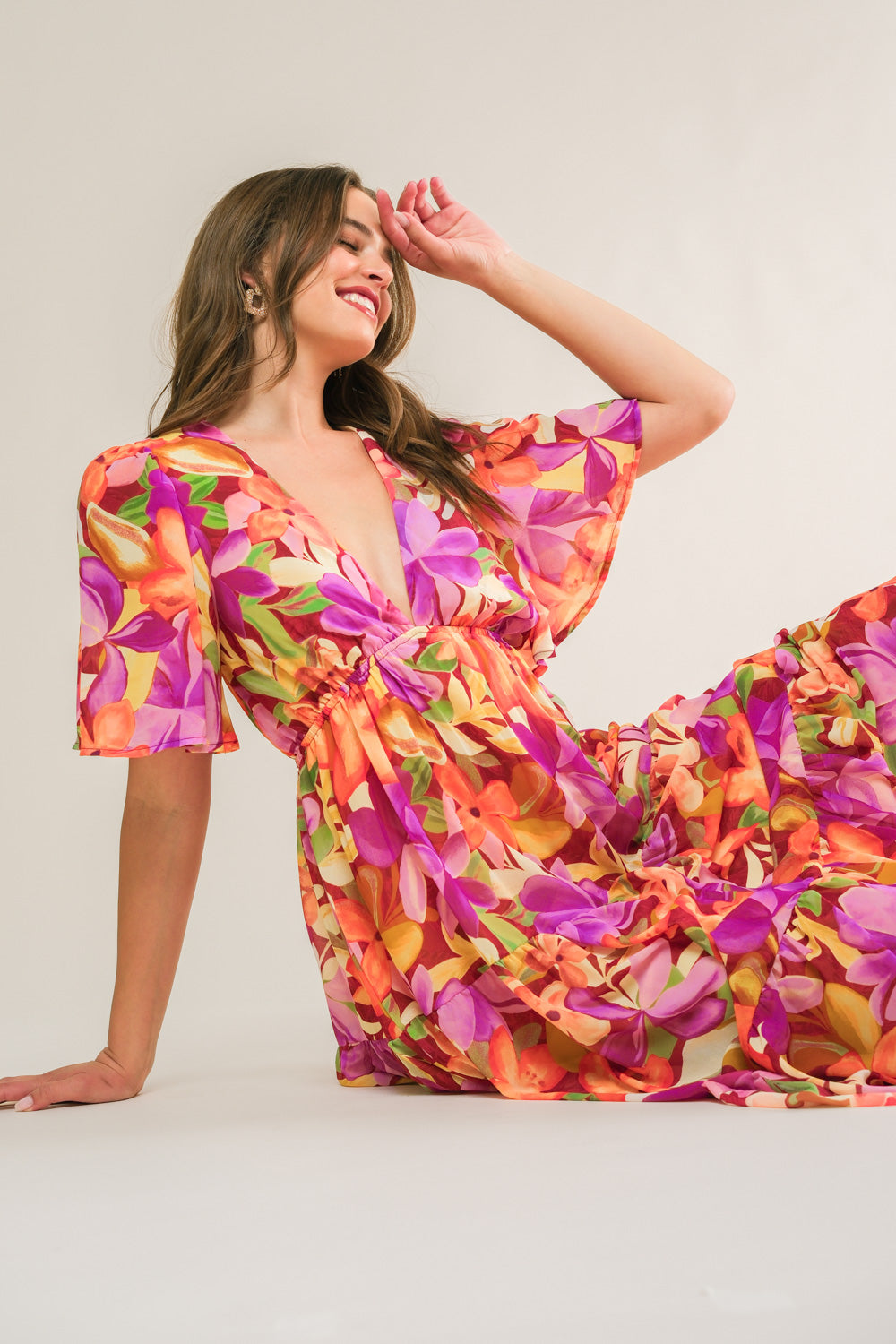 START LOOKING WOVEN MIDI DRESS Flying Tomato