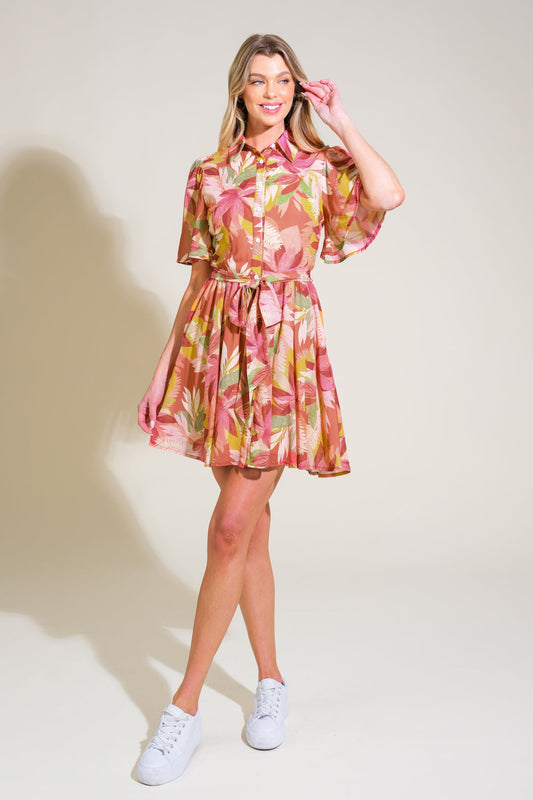 WHIMSICAL WAVES WOVEN MINI DRESS Flying Tomato