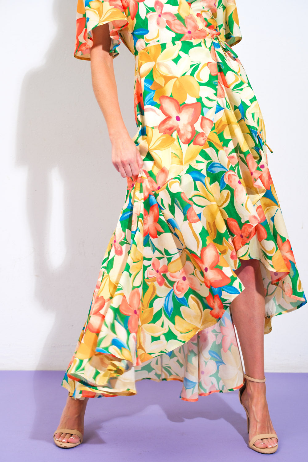 ELABORATE CHARM WOVEN HI-LO DRESS Flying Tomato