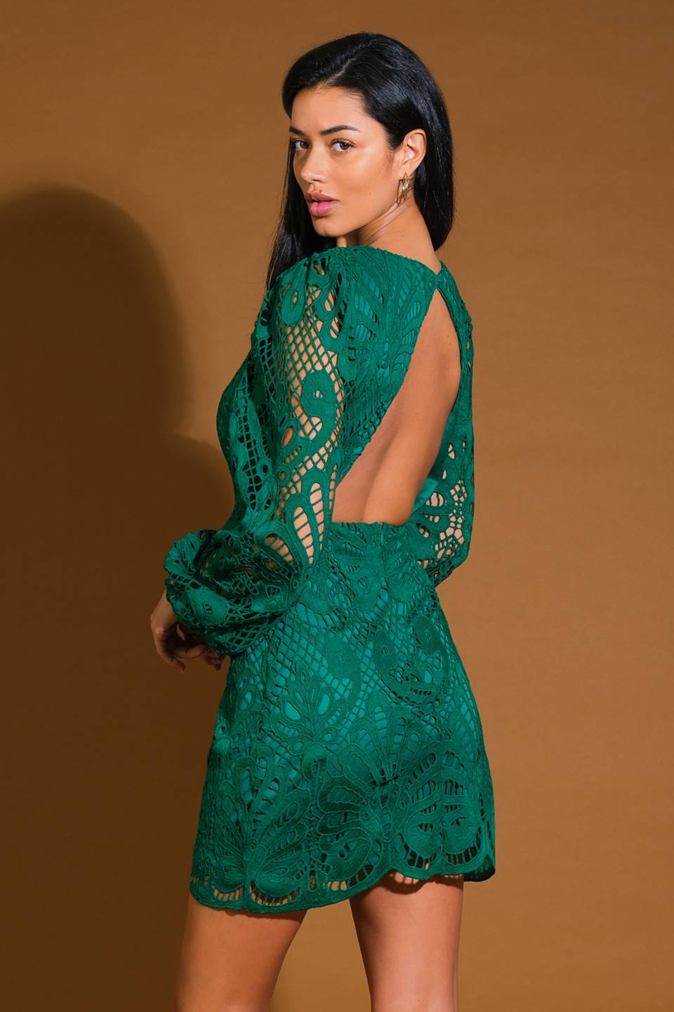 WHISPERED COMFORT WOVEN LACE MINI DRESS Flying Tomato