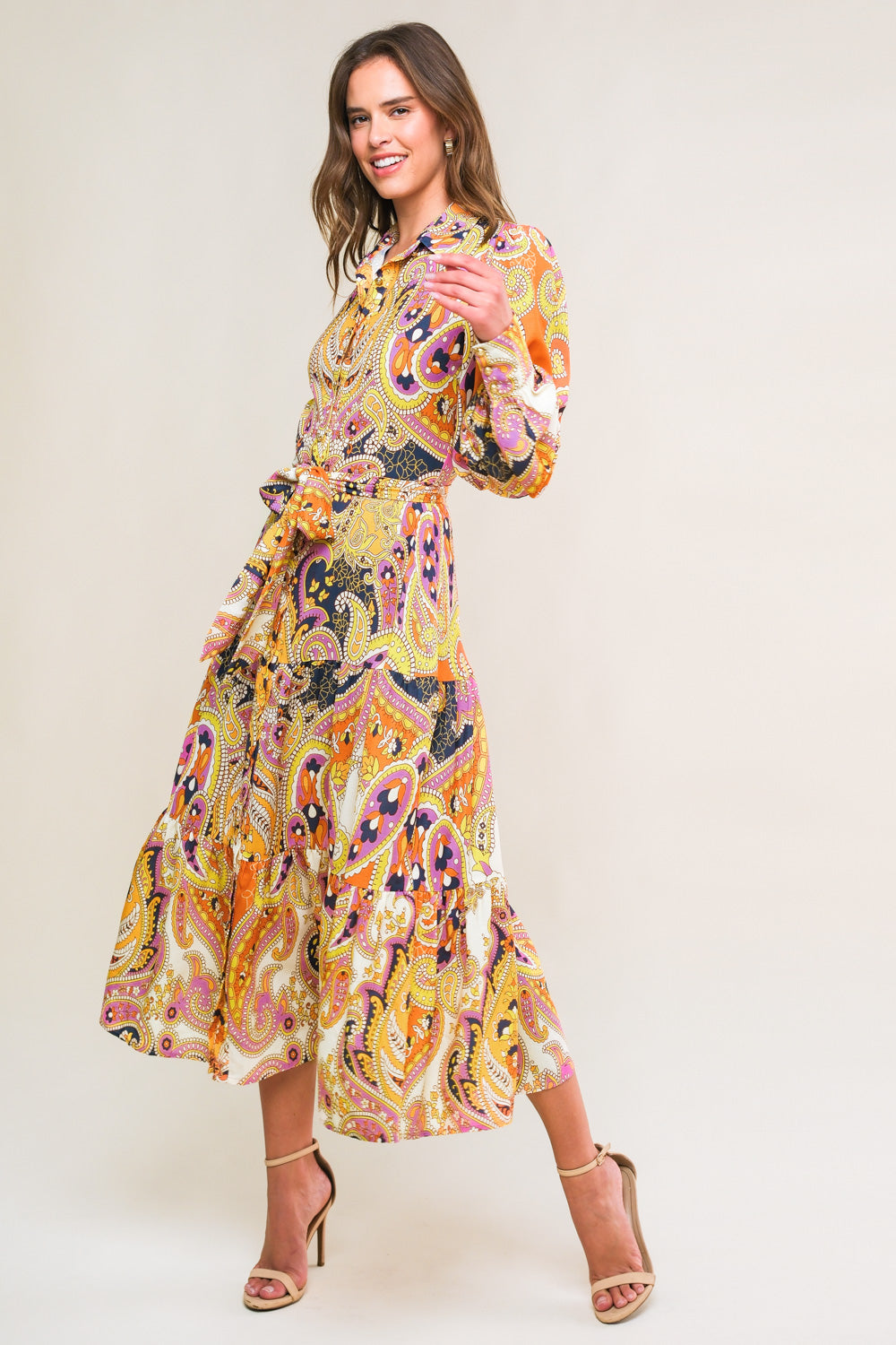 AESTHETIC POSE WOVEN MIDI DRESS Flying Tomato