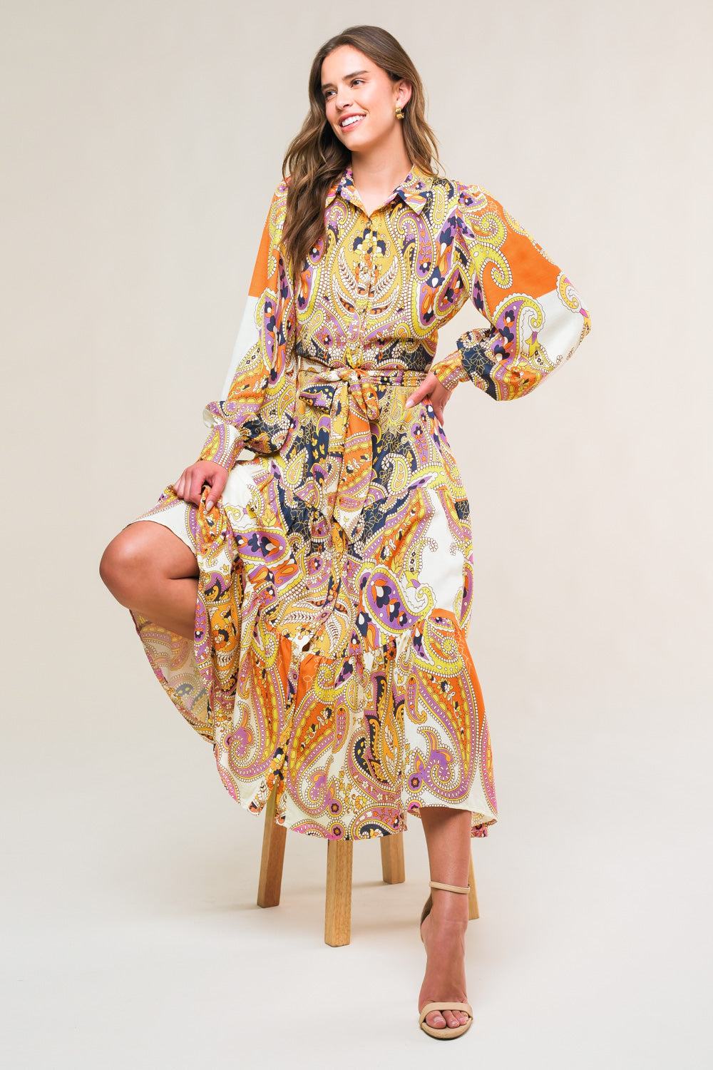 AESTHETIC POSE WOVEN MIDI DRESS Flying Tomato