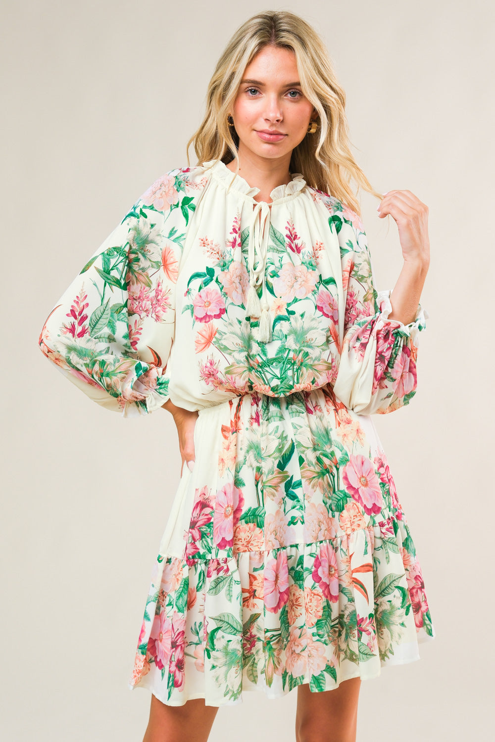 HAPPIEST HERE WOVEN MINI DRESS Flying Tomato