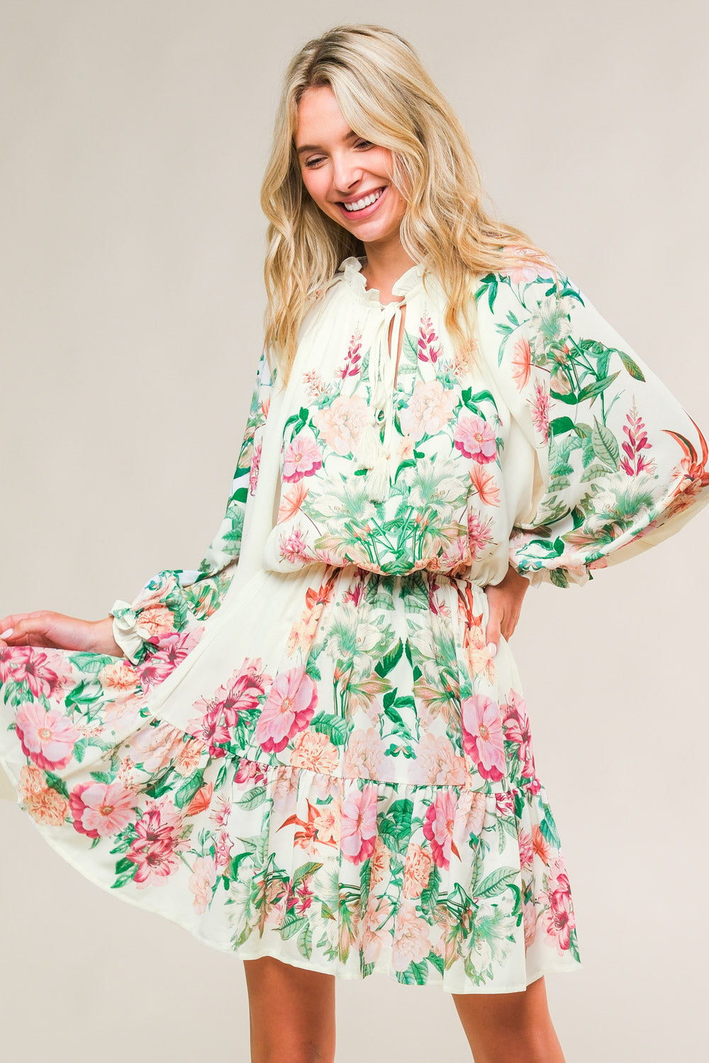 HAPPIEST HERE WOVEN MINI DRESS Flying Tomato