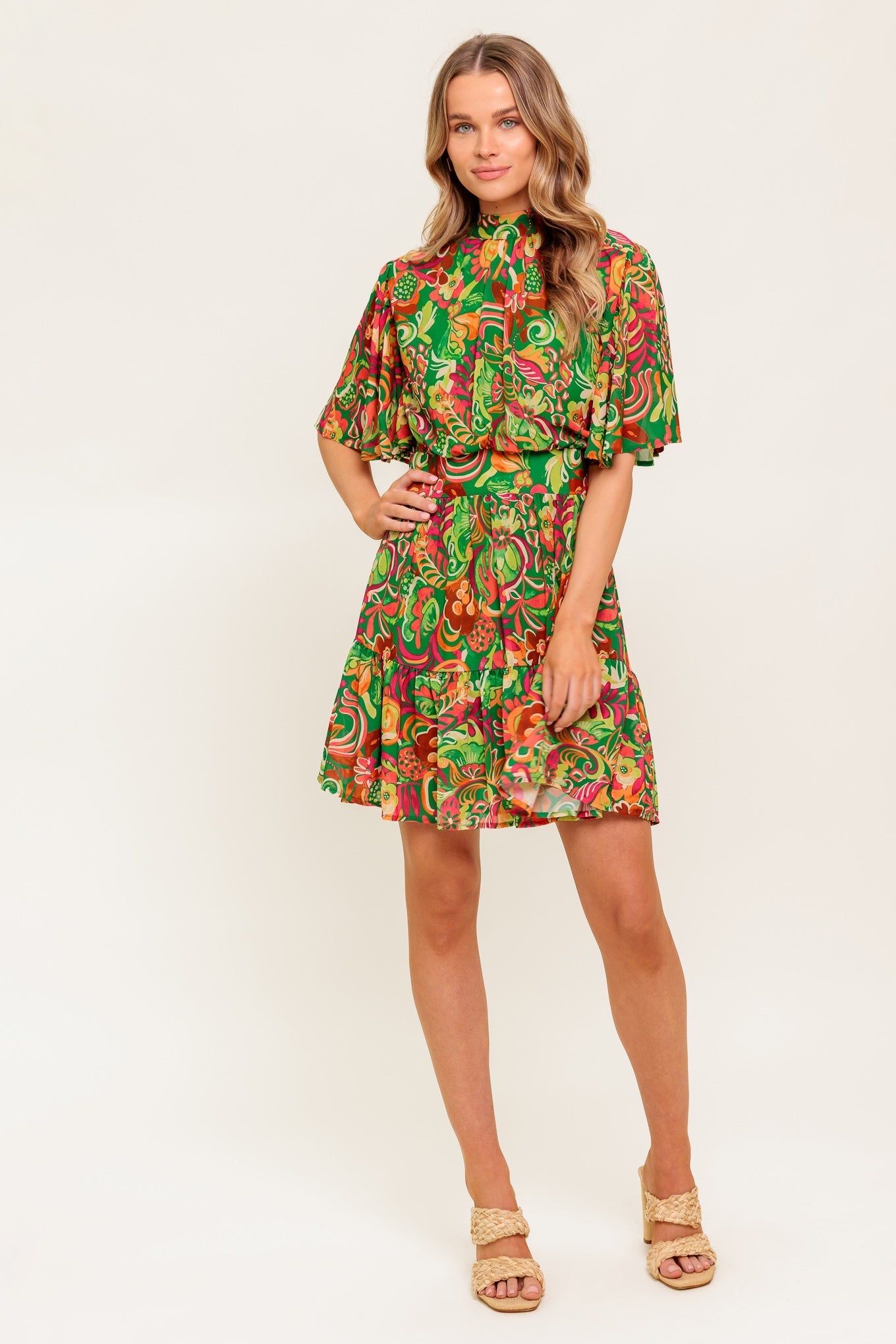 CLEAN AESTHETIC WOVEN MINI DRESS Flying Tomato