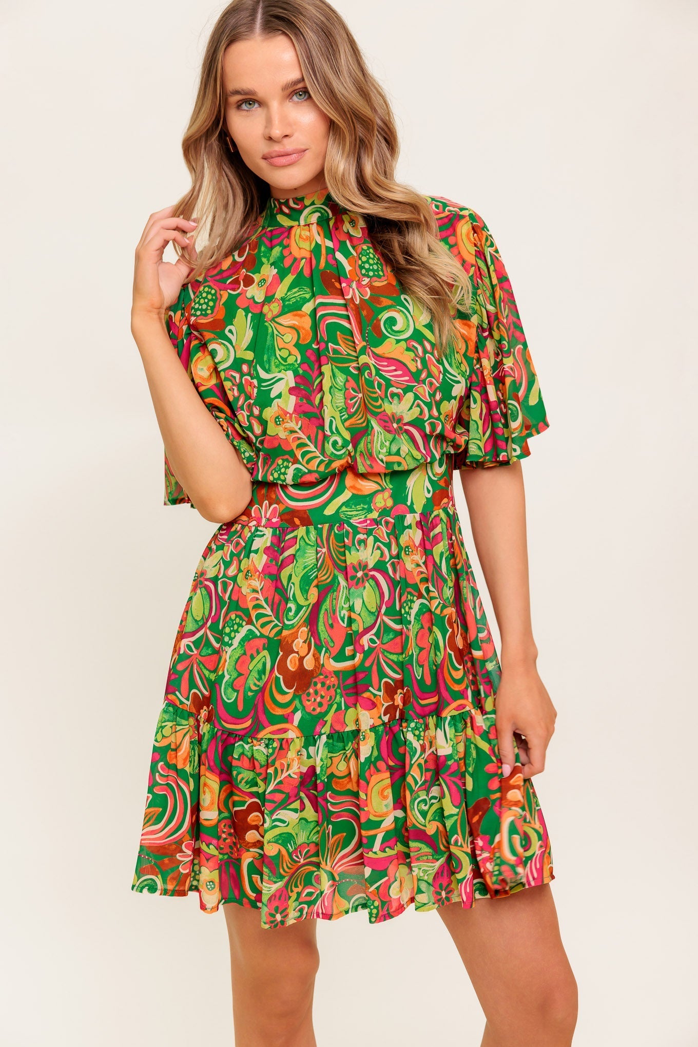 CLEAN AESTHETIC WOVEN MINI DRESS Flying Tomato