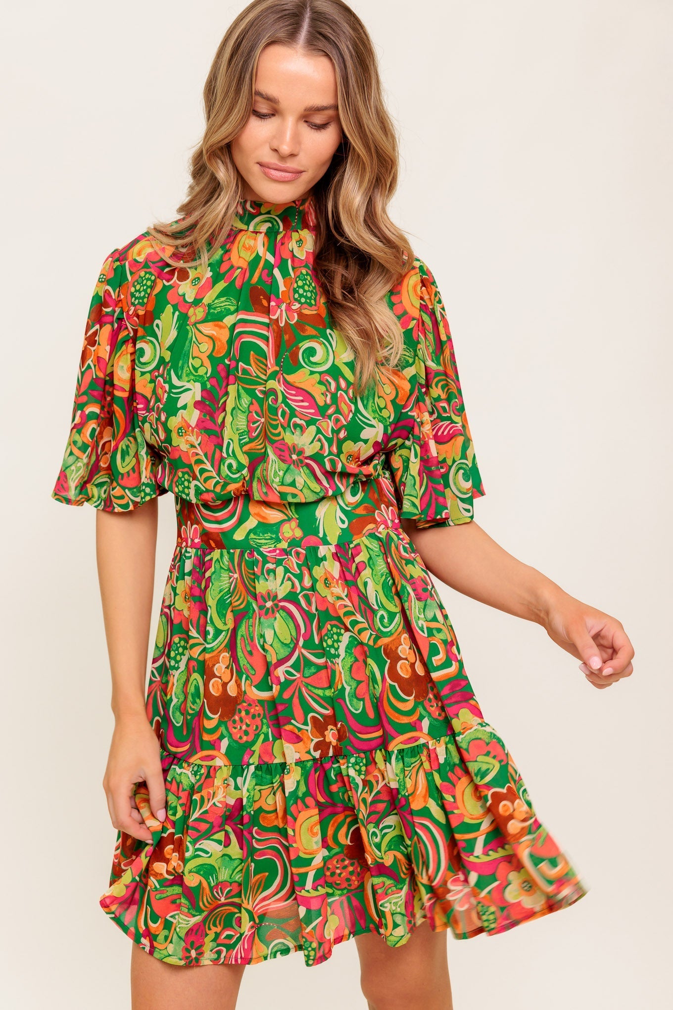 CLEAN AESTHETIC WOVEN MINI DRESS Flying Tomato