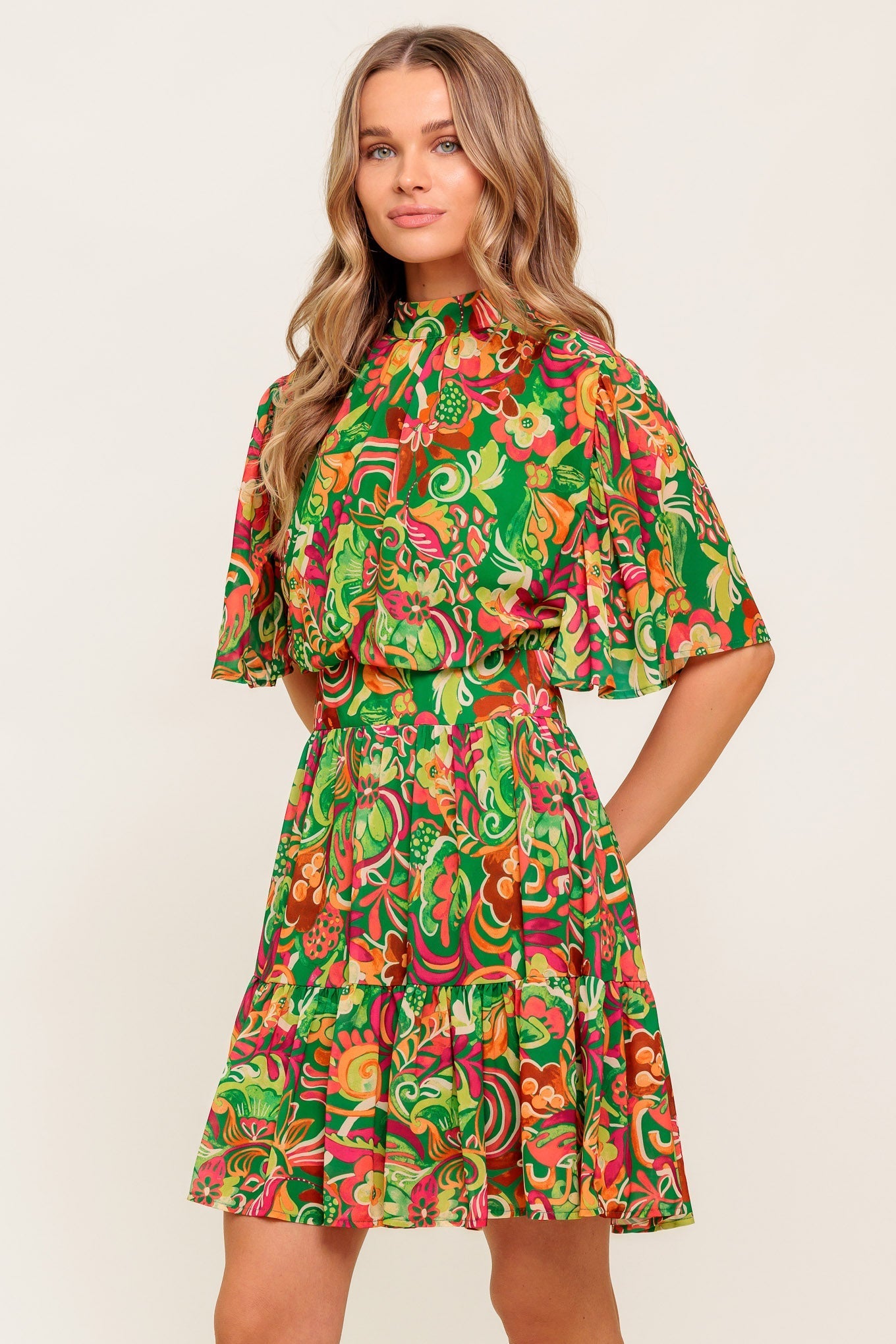 CLEAN AESTHETIC WOVEN MINI DRESS Flying Tomato