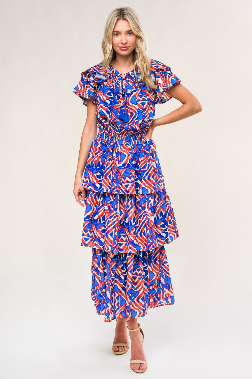 BACK TO FUN WOVEN MIDI DRESS Flying Tomato