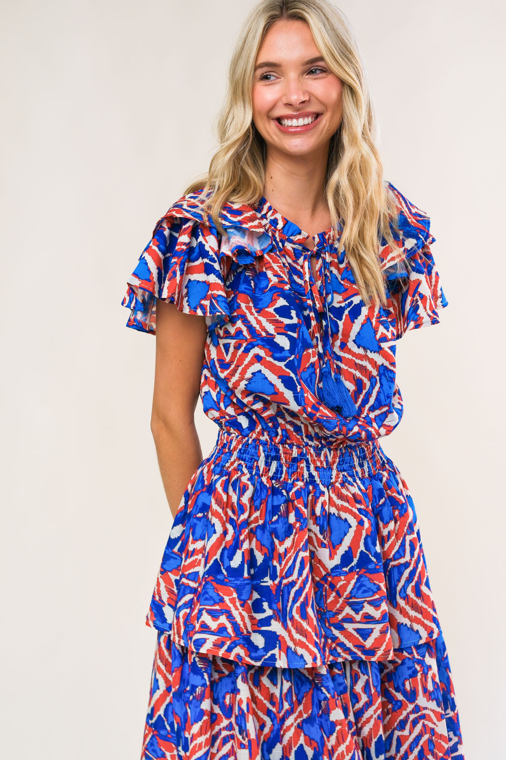 BACK TO FUN WOVEN MIDI DRESS Flying Tomato