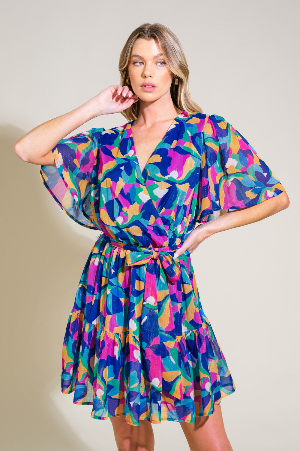 THINK OF ME WOVEN MINI DRESS Flying Tomato