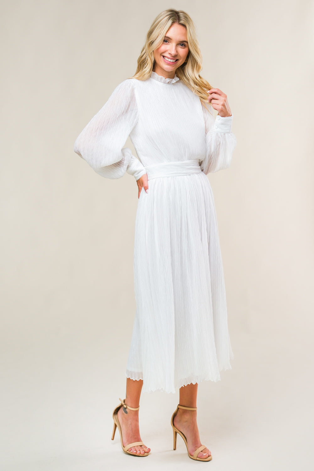 FOREVER WAITING WOVEN MIDI DRESS Flying Tomato