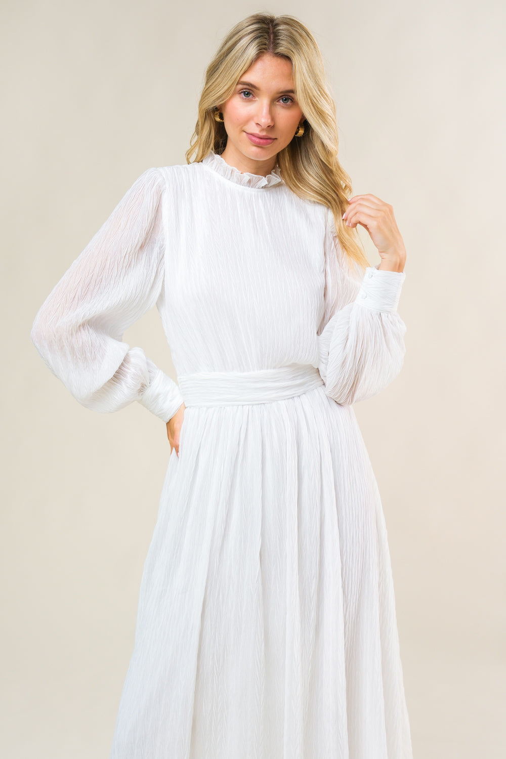 FOREVER WAITING WOVEN MIDI DRESS Flying Tomato