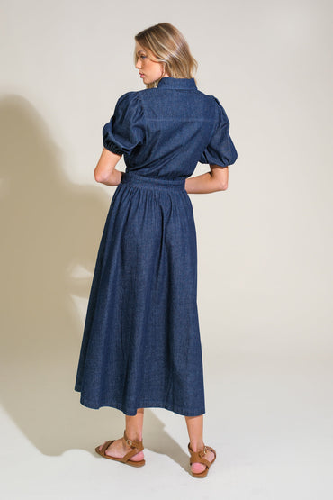 GET THE LOOK DENIM MIDI DRESS