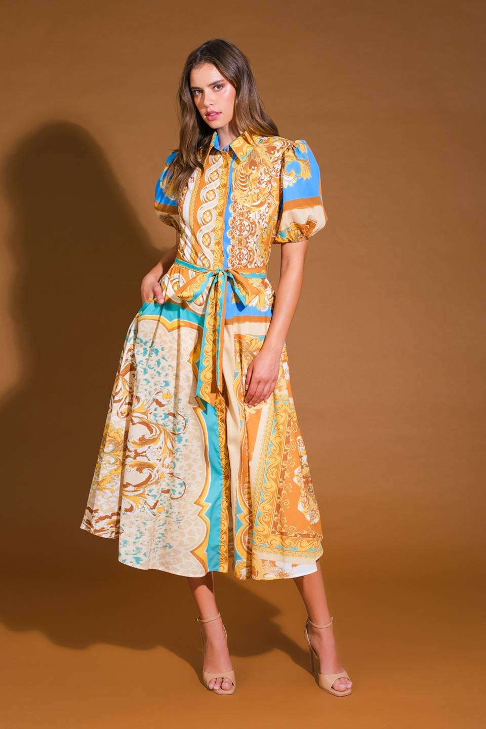 UNBELIEVABLY LOVELY WOVEN MIDI DRESS Flying Tomato