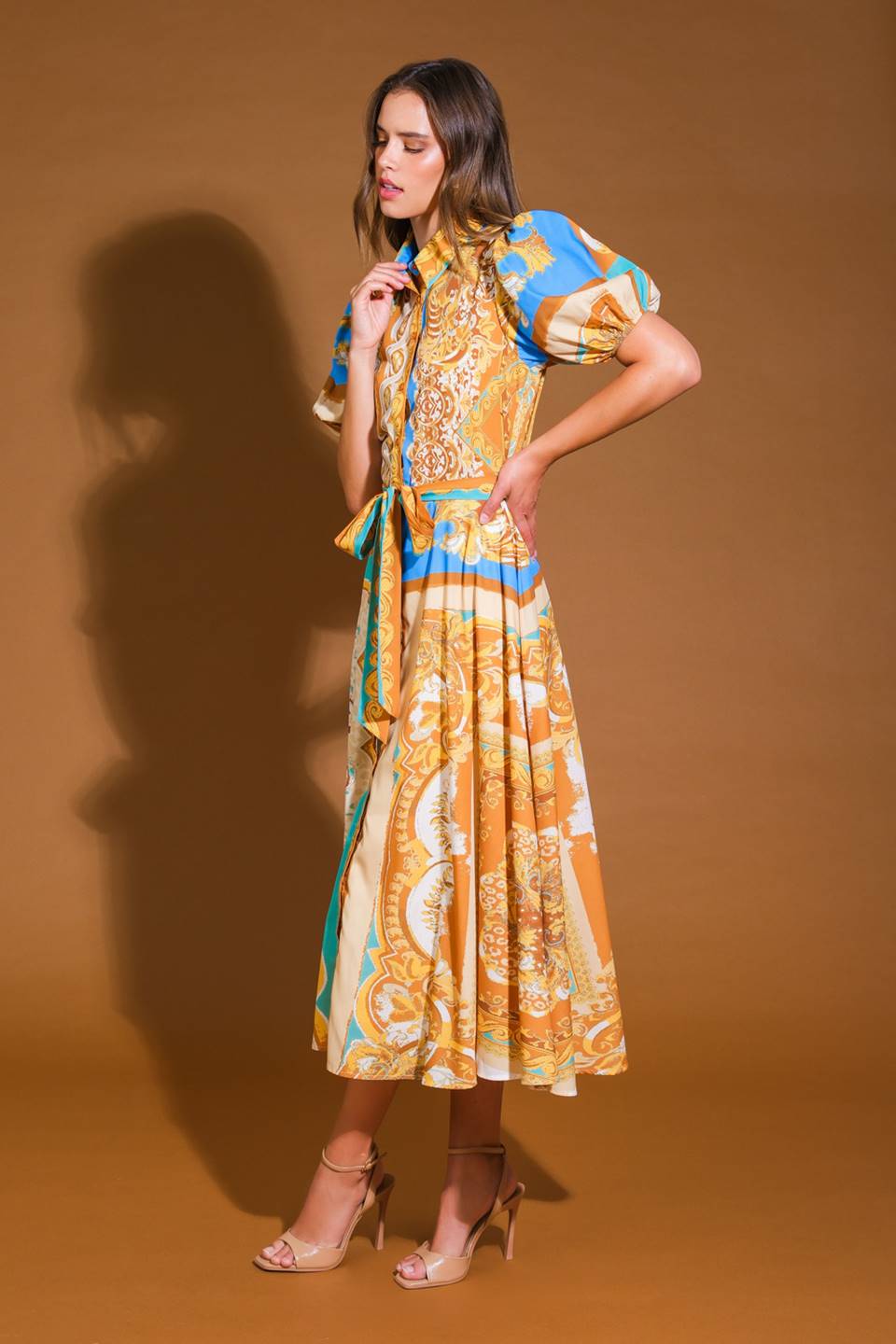 UNBELIEVABLY LOVELY WOVEN MIDI DRESS Flying Tomato