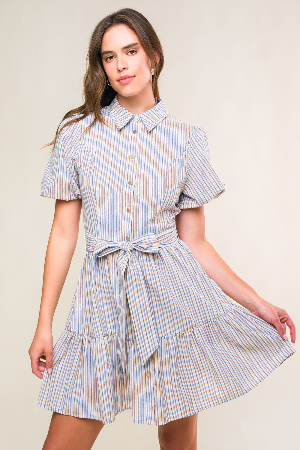 ADORABLE PRESENCE WOVEN MINI DRESS Flying Tomato