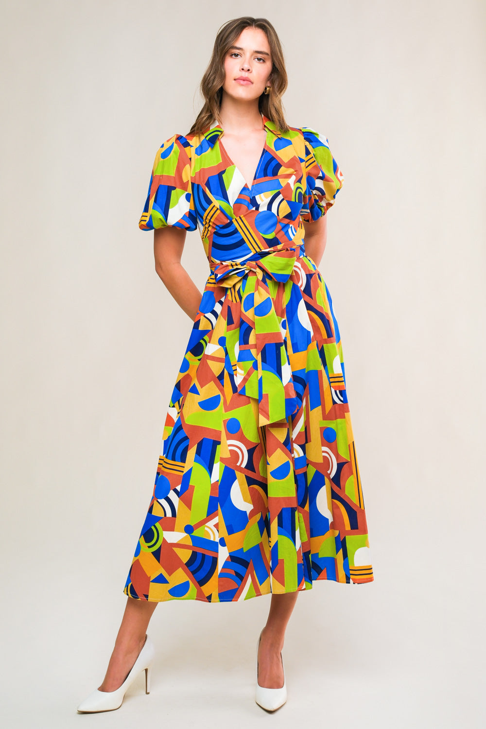 SATURDAY FEELINGS WOVEN MIDI DRESS Flying Tomato