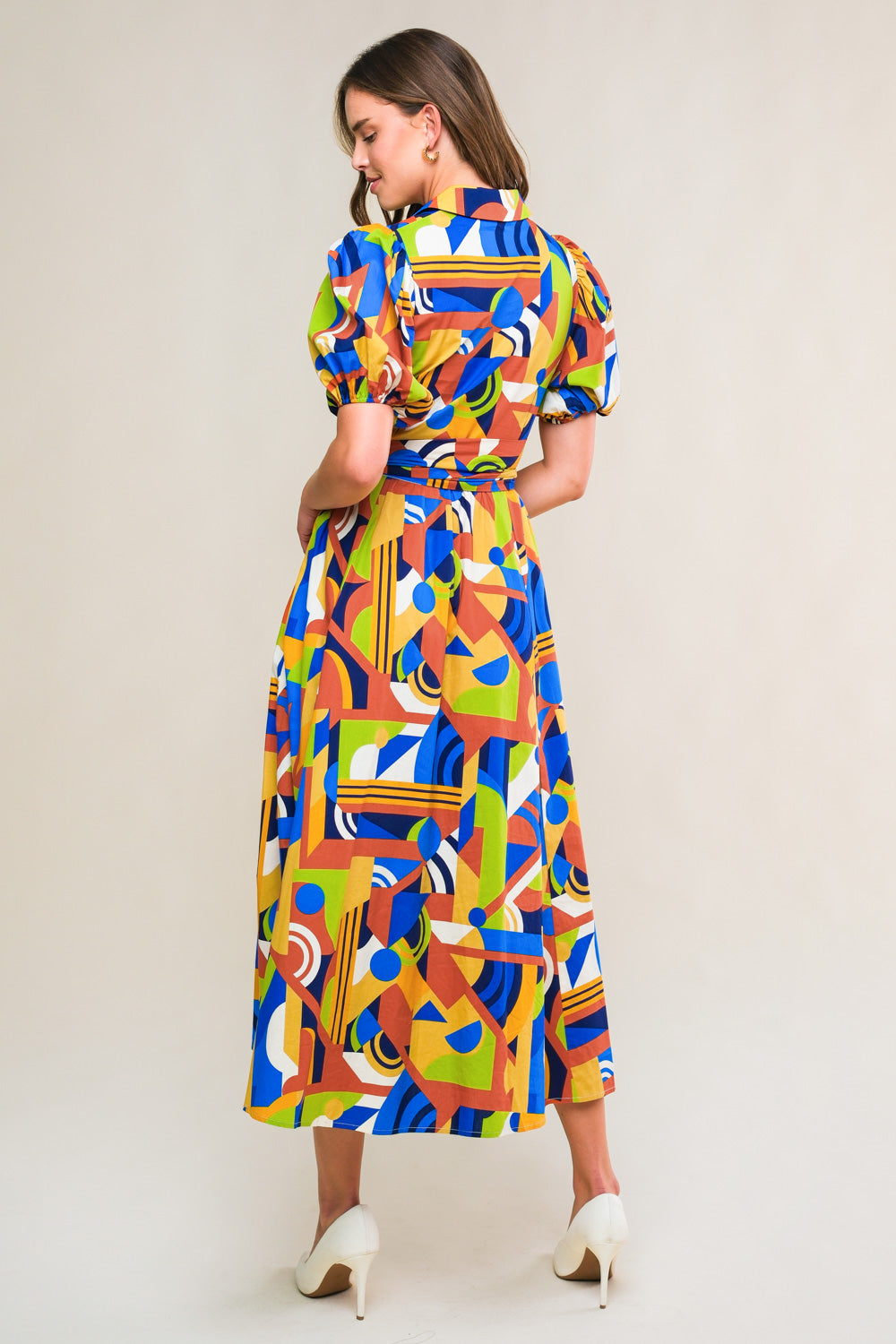 SATURDAY FEELINGS WOVEN MIDI DRESS Flying Tomato