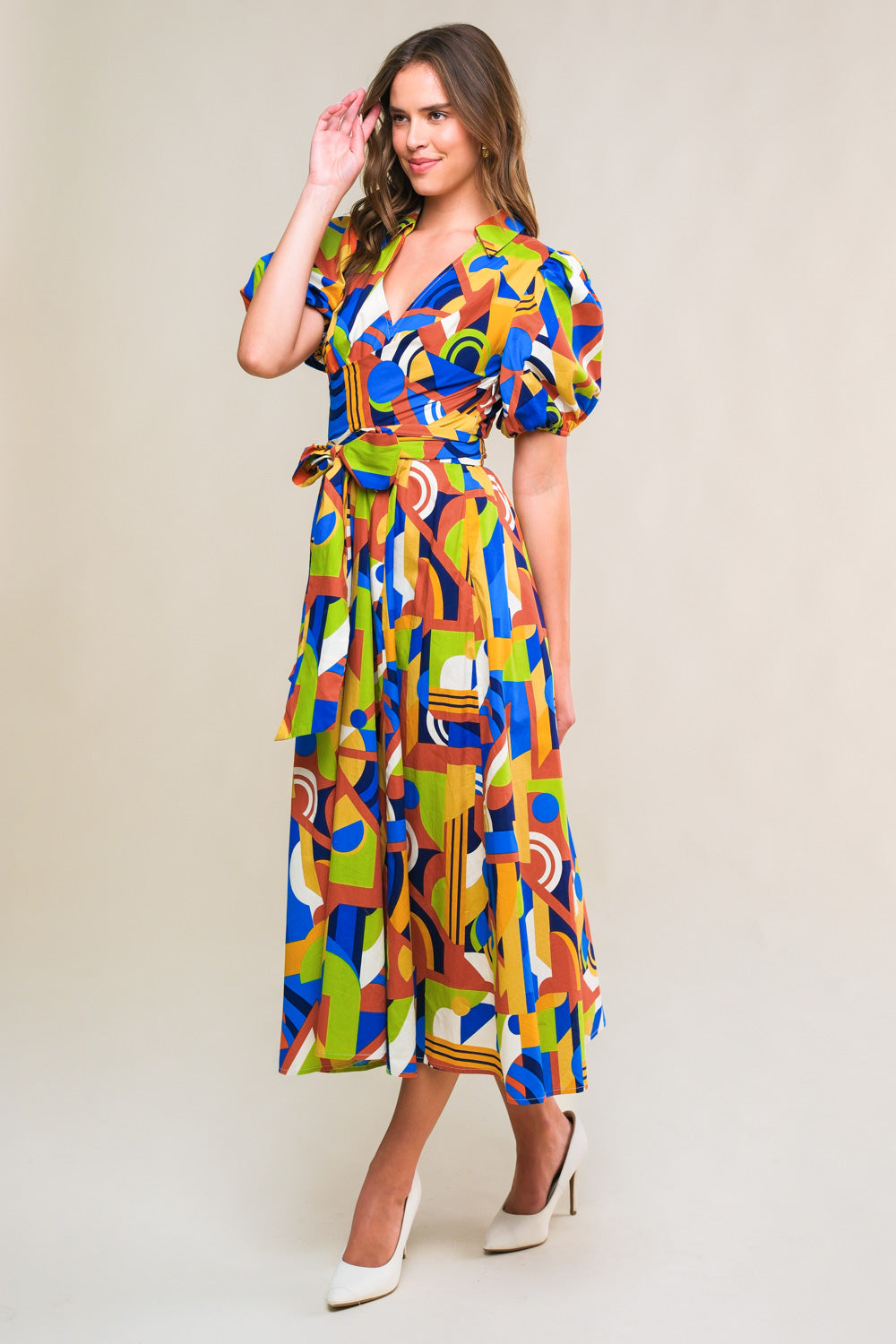 SATURDAY FEELINGS WOVEN MIDI DRESS Flying Tomato