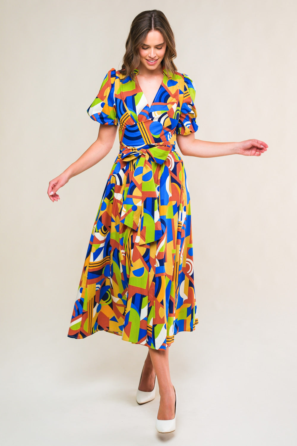 SATURDAY FEELINGS WOVEN MIDI DRESS Flying Tomato