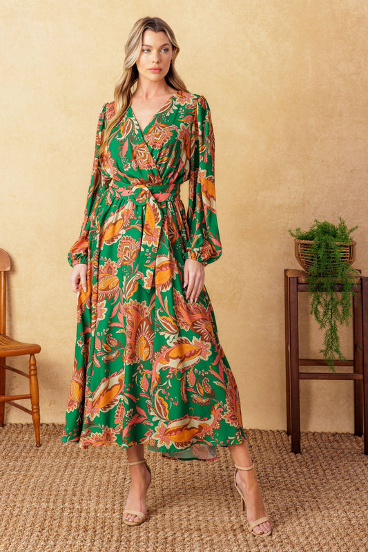 SUNNYSIDE FLORALS WOVEN MIDI DRESS Flying Tomato