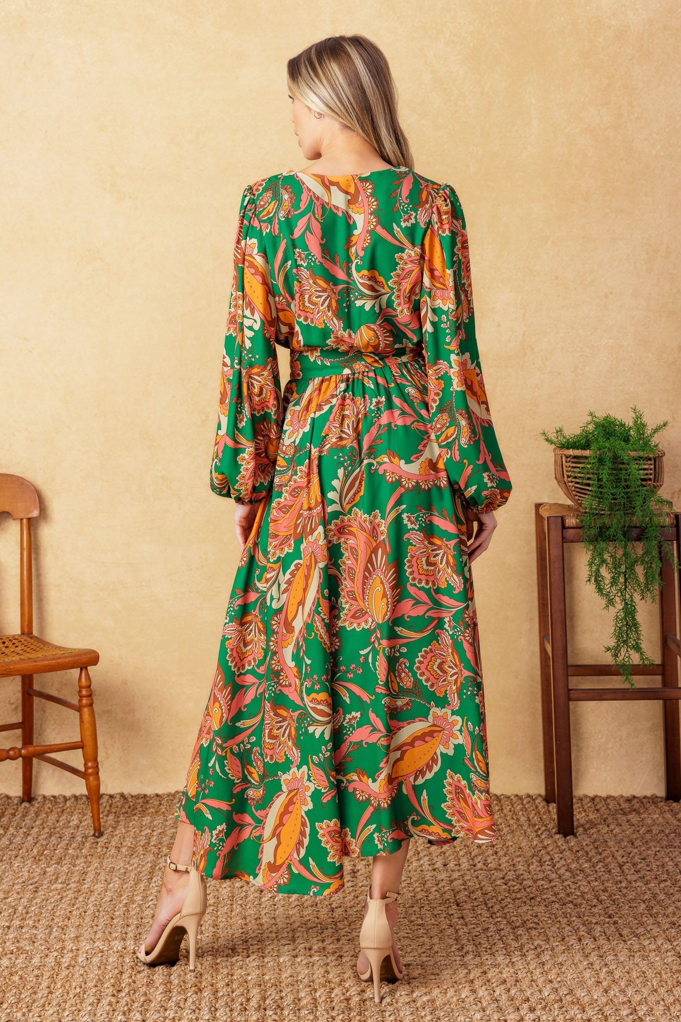 SUNNYSIDE FLORALS WOVEN MIDI DRESS Flying Tomato