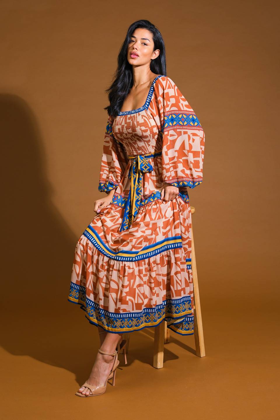 BITTER SWEET WOVEN MIDI DRESS