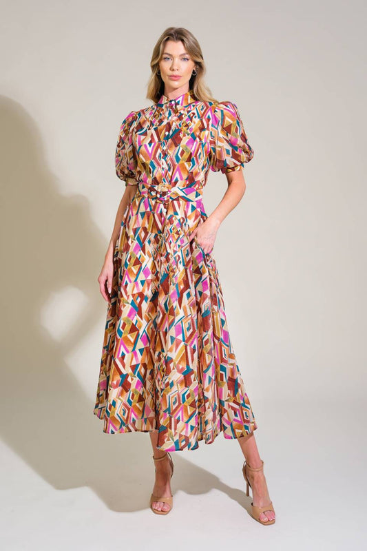 GARDEN HARMONY WOVEN MIDI DRESS Flying Tomato